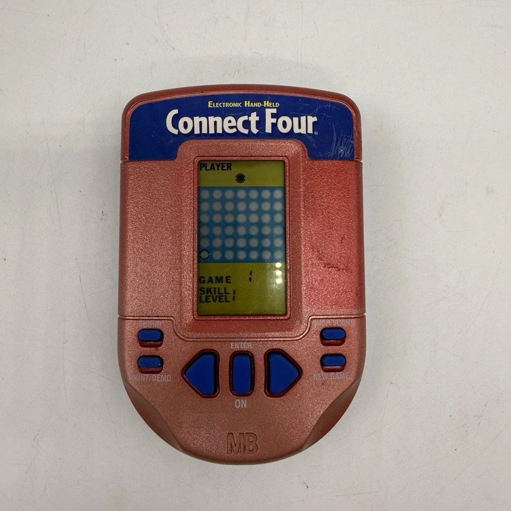 Hasbro Connect Four Milton Bradley Electronic Handheld Game 2002 Works Toy